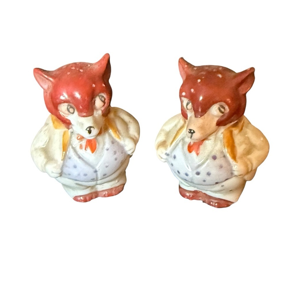 Vintage‎ Wolves Salt & Pepper Shakers Japan